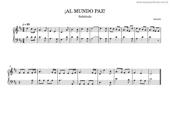 Partitura da música 78 ¡Al Mundo Paz! Piano