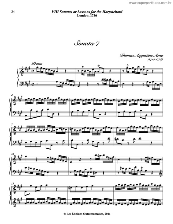 Partitura da música 8 Sonatas or Lessons for the Harpsichord v.3