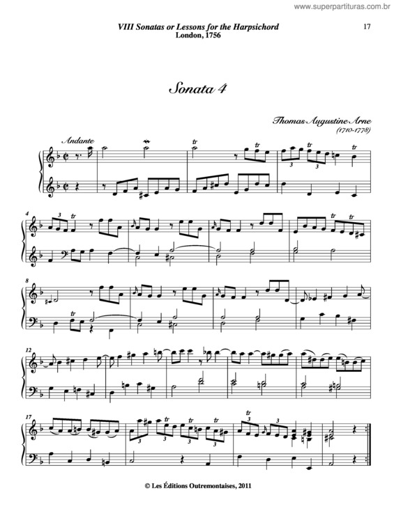 Partitura da música 8 Sonatas or Lessons for the Harpsichord v.5