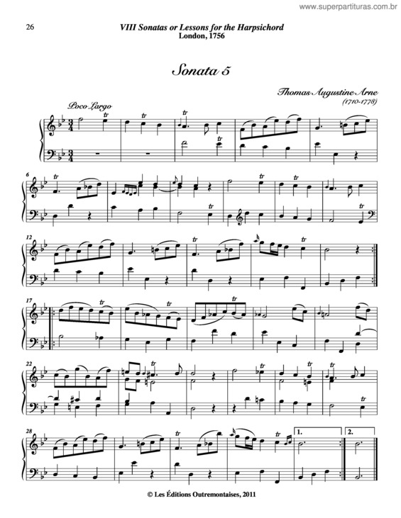 Partitura da música 8 Sonatas or Lessons for the Harpsichord v.6