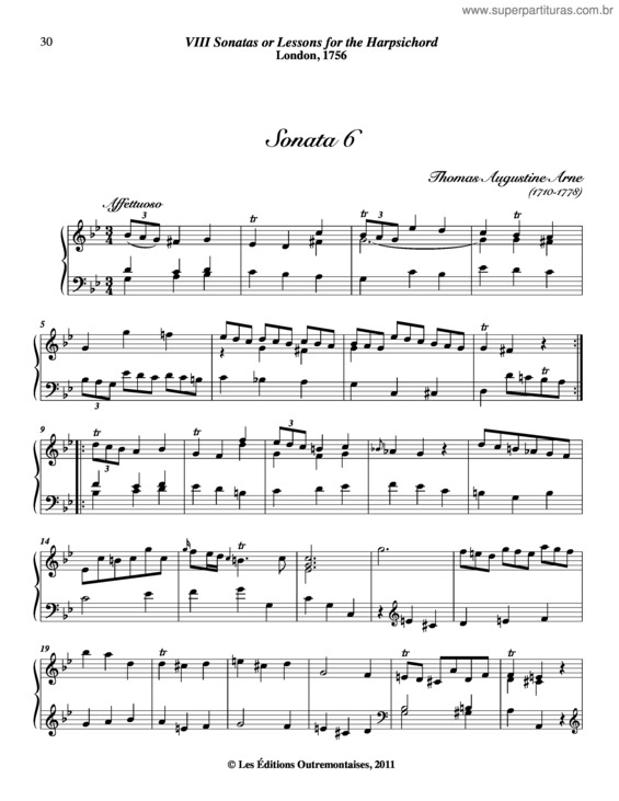 Partitura da música 8 Sonatas or Lessons for the Harpsichord v.7