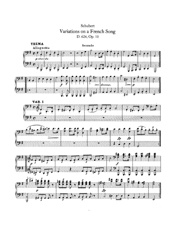Partitura da música 8 Variations on a French song
