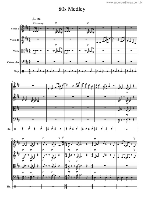 Partitura da música 80S Medley