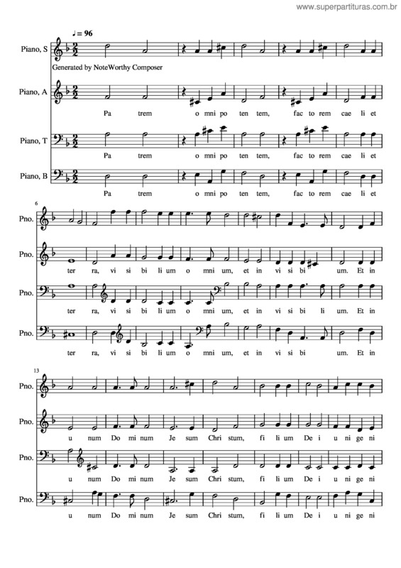 Partitura da música 83–2 Missa In Tempore Adventus Credo Sopraan Deel 1