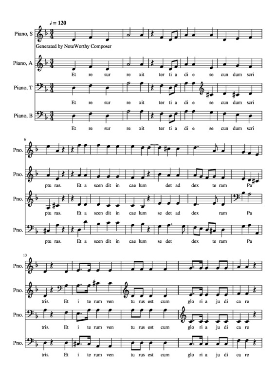 Partitura da música 83–2 Missa In Tempore Adventus Credo Sopraan Deel 2