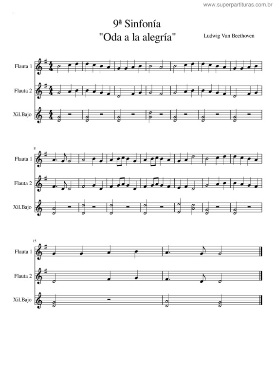 Partitura da música 9ª Sinfonía – Ludwig Van Beethoven 9ª Sinfonía 2 Fl.  + Orff