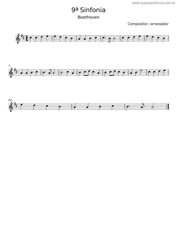 Partitura da música 9ª Sinfonia – Ludwig Van Beethoven v.4