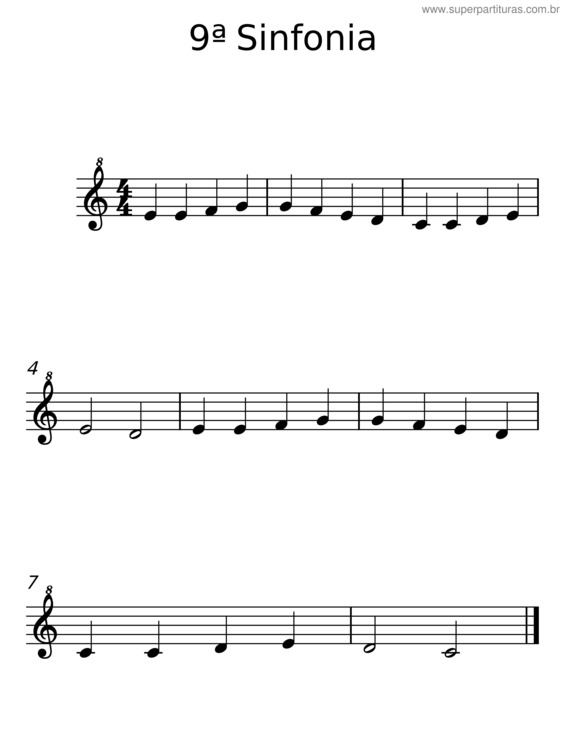 Partitura da música 9ª Sinfonia v.4
