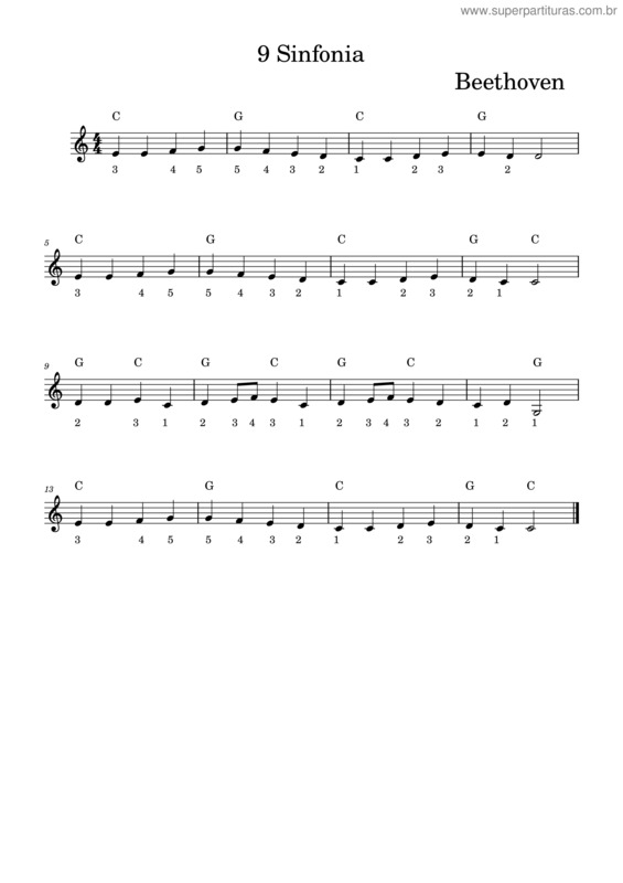 Partitura da música 9 Sinfonia Beethoven – Paula De Vasconcellos