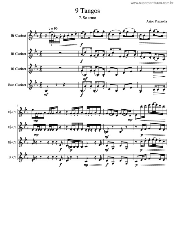 Partitura da música 9 Tangos: 7. Se Armo