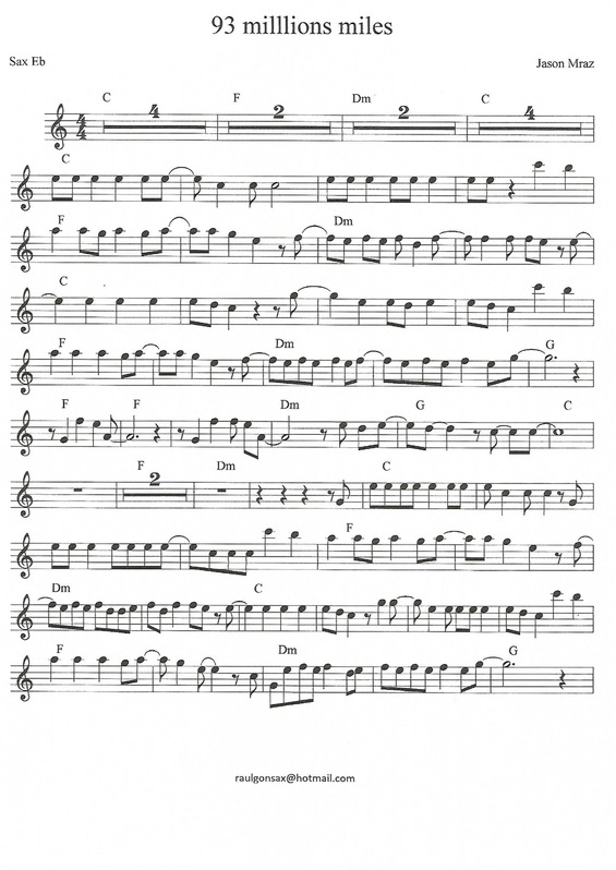 Partitura da música 93 Million Miles (Parte 1)