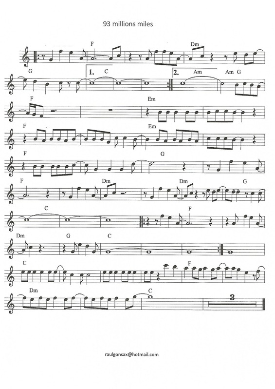 Partitura da música 93 Million Miles (Parte 2)