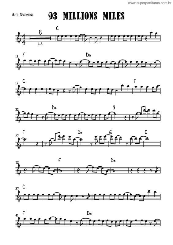 Partitura da música 93 Millions Miles v.4