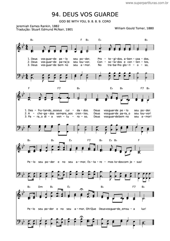 Partitura da música 94 Deus Vos Guarde