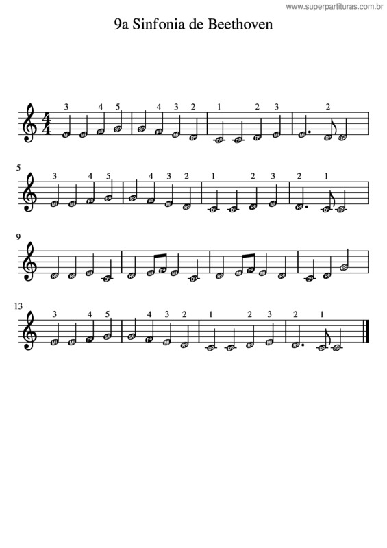 Partitura da música 9A Sinfonia De Beethoven