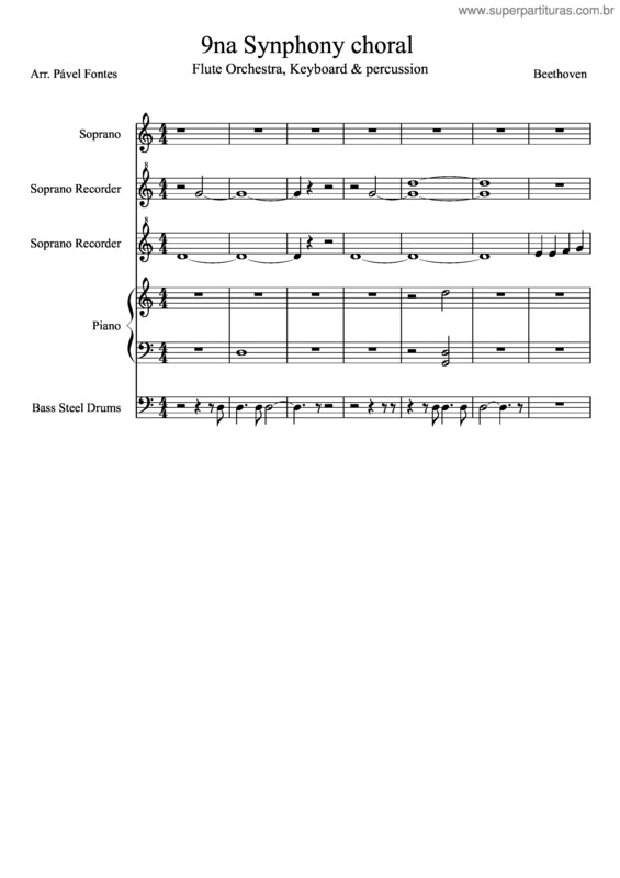 Partitura da música 9Na Sinfonia – Beethoven