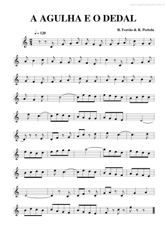 Partitura da música A Agulha E O Dedal