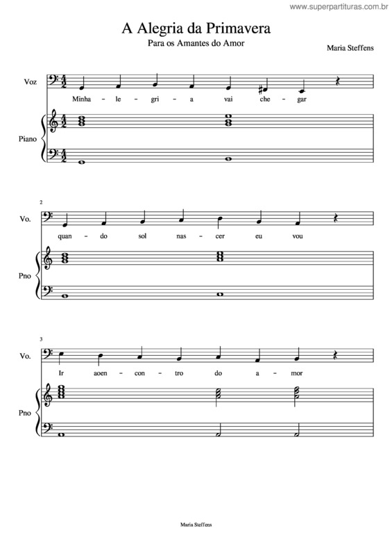 Partitura da música A Alegria Da Primavera