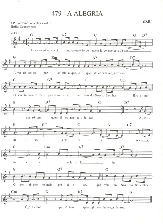 Partitura da música A Alegria v.3