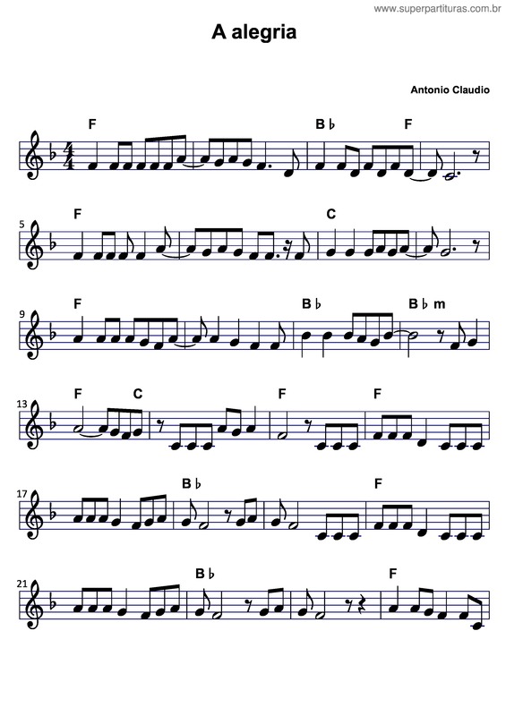 Partitura da música A Alegria v.4