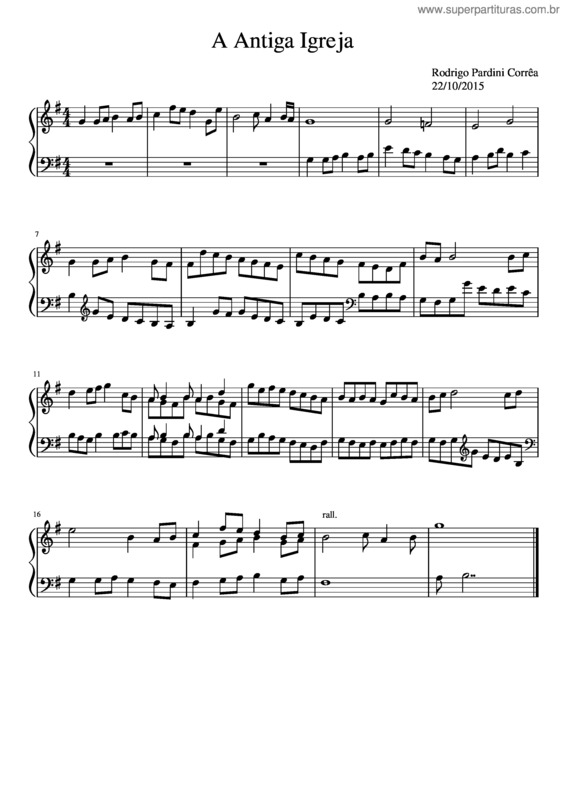 Partitura da música A Antiga Igreja