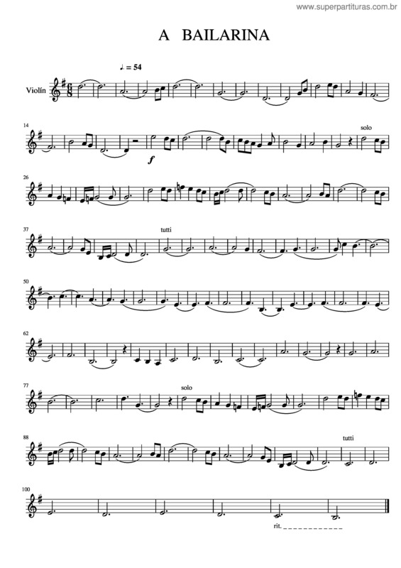 Partitura da música A Bailarina v.3
