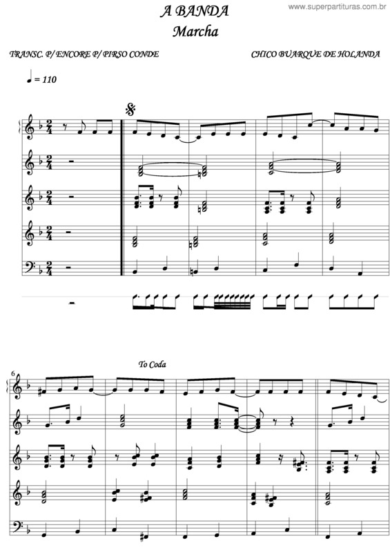 Partitura da música A Banda v.10