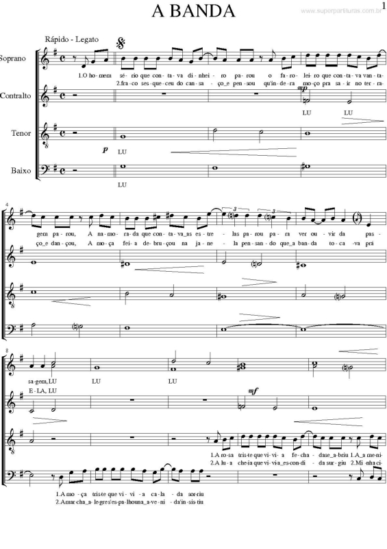 Partitura da música A Banda v.2