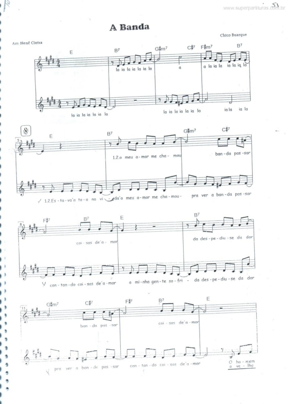 Partitura da música A Banda v.3