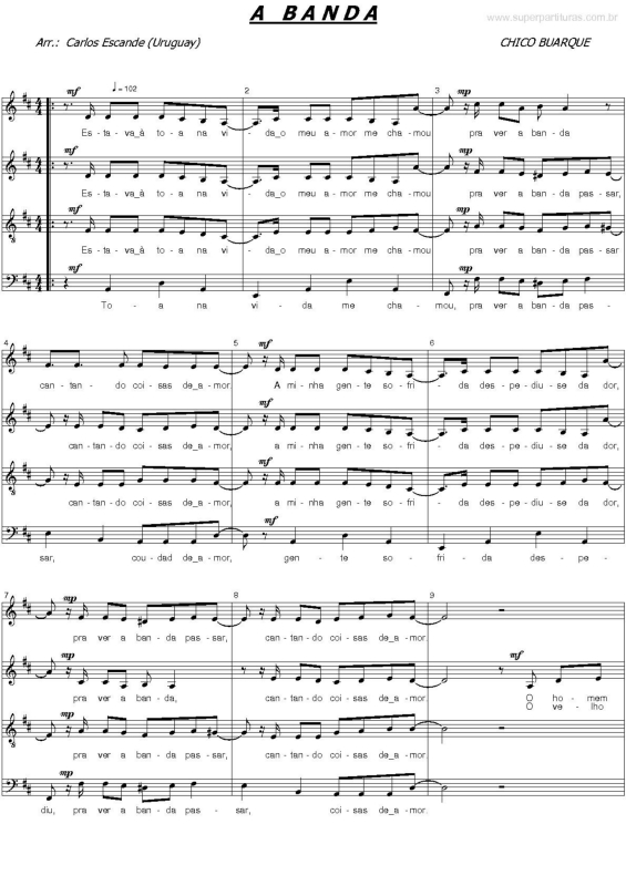 Partitura da música A Banda v.4