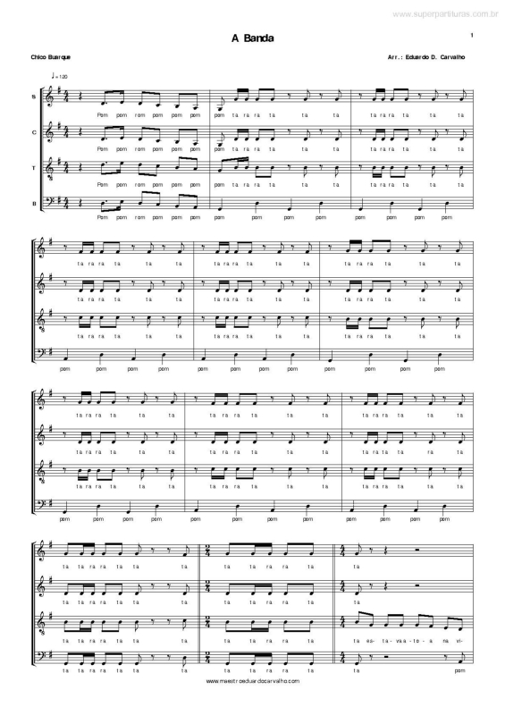 Partitura da música A Banda v.6