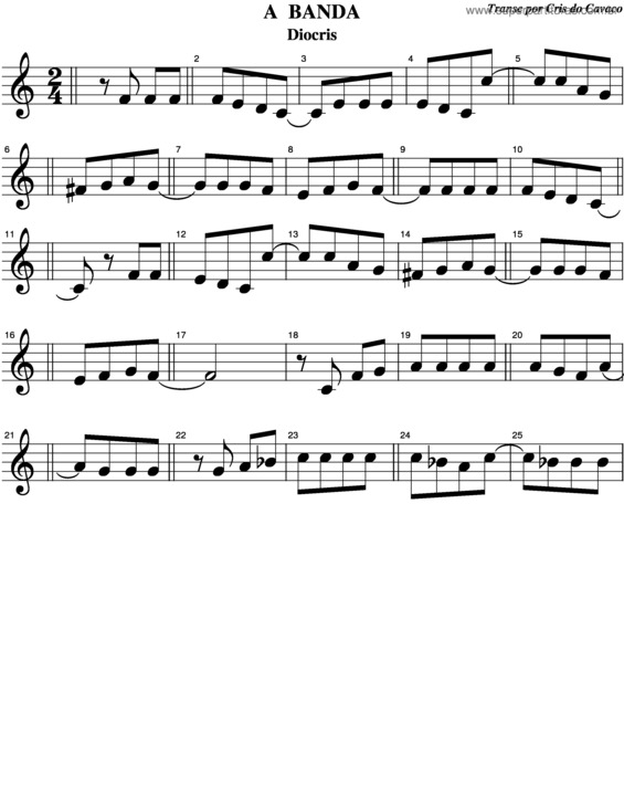 Partitura da música A Banda v.8