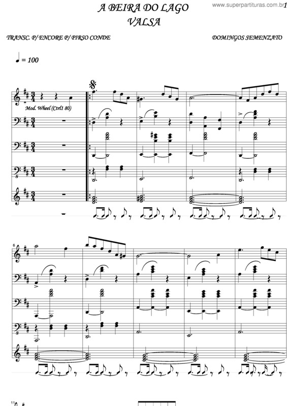 Partitura da música A Beira Do Lago v.2