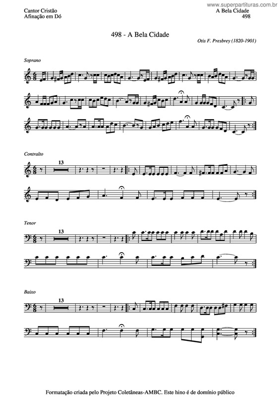 Partitura da música A Bela Cidade v.3