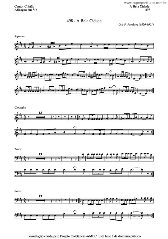 Partitura da música A Bela Cidade v.4