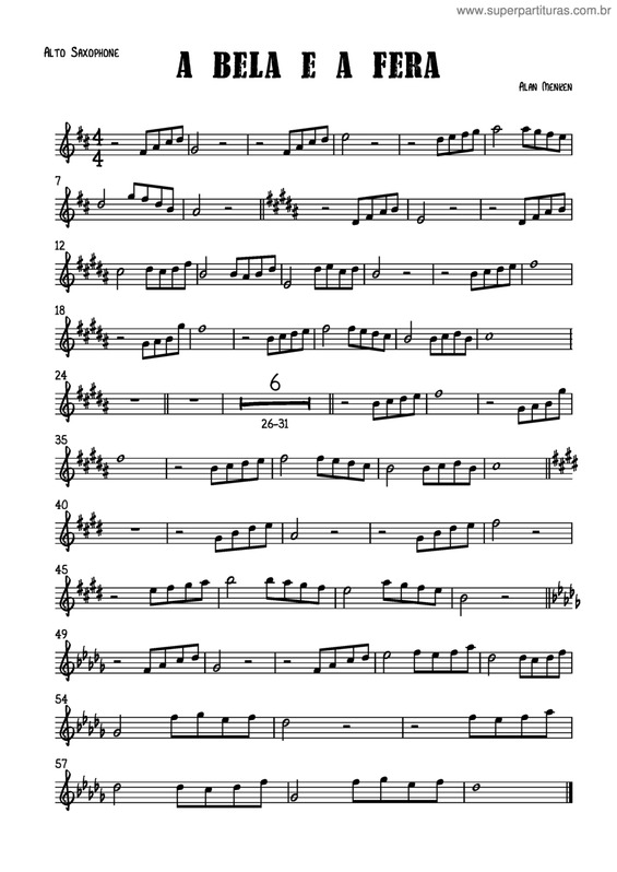 Partitura da música A Bela E A Fera v.12