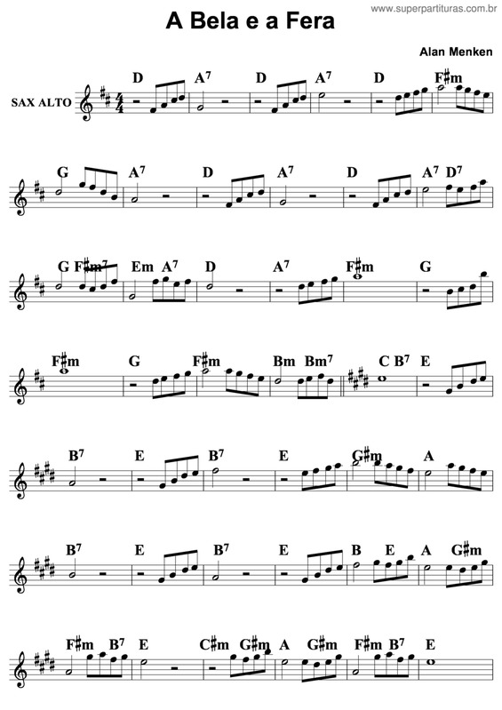 Partitura da música A Bela E A Fera v.13