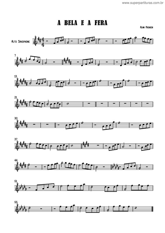 Partitura da música A Bela E A Fera v.14