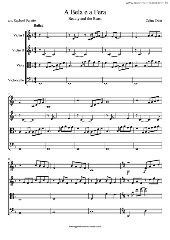 Partitura da música A Bela E A Fera v.16