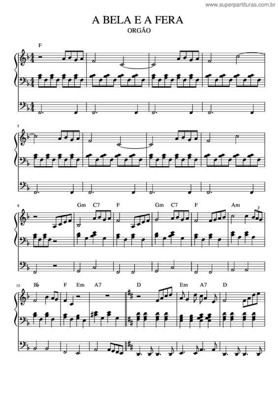 Partitura da música A Bela E A Fera v.17