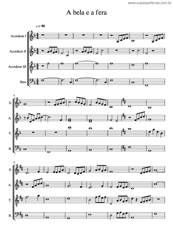 Partitura da música A Bela E A Fera v.19