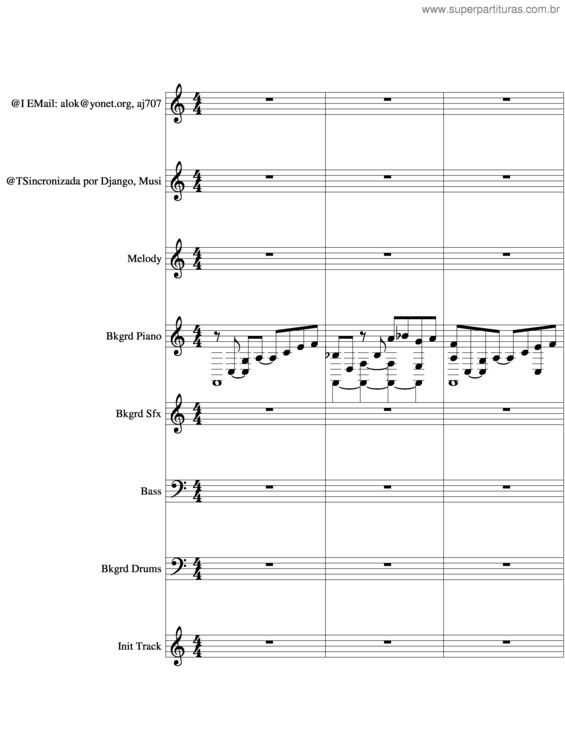 Partitura da música A Bela E A Fera v.2