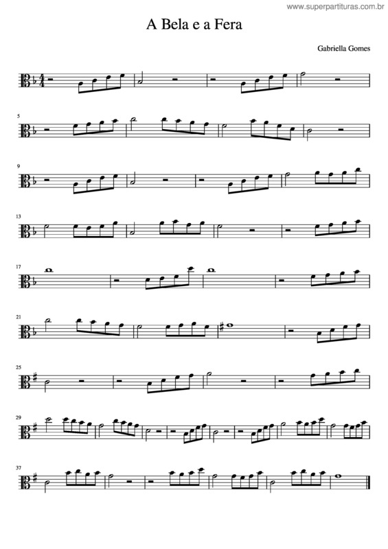 Partitura da música A Bela E A Fera v.23