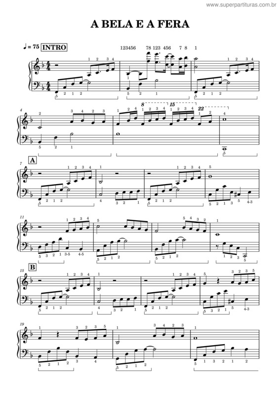 Partitura da música A Bela E A Fera v.24