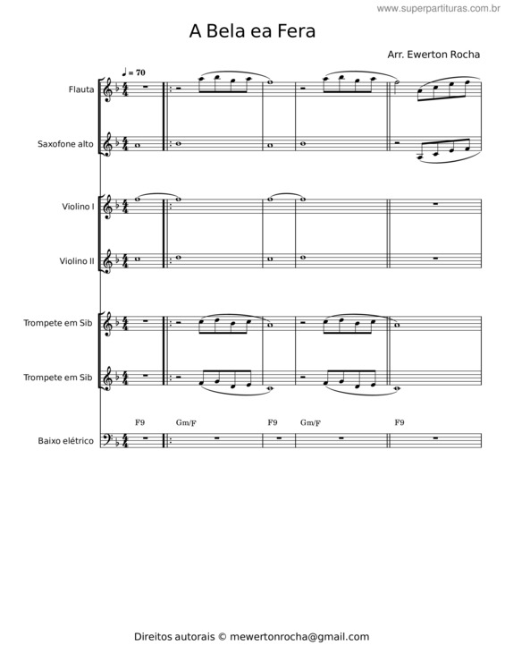 Partitura da música A Bela E A Fera v.25