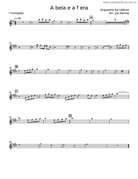 Partitura da música A Bela E A Fera v.27
