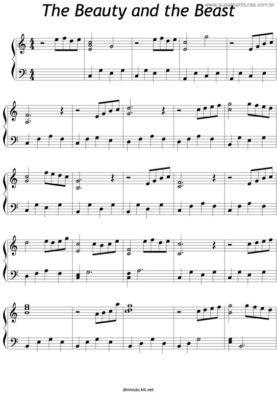 Partitura da música A Bela E A Fera v.4