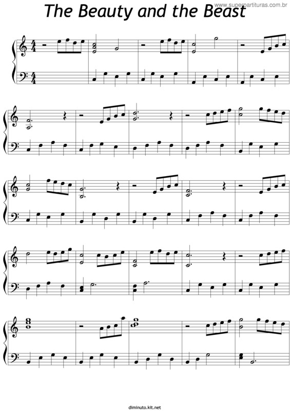 Partitura da música A Bela E A Fera v.4