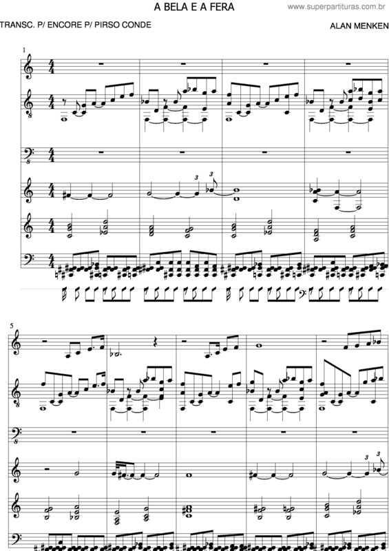 Partitura da música A Bela E A Fera v.5