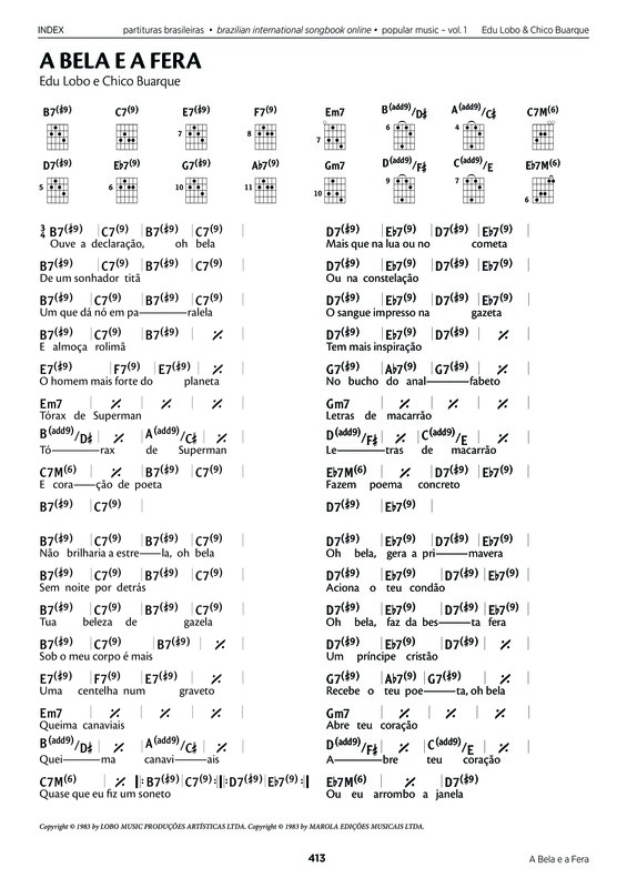 Partitura da música A Bela E A Fera v.9